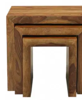 Odkladacie stolíky 3ks Amba z indického masívu palisander