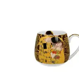 Porcelánový sudový hrnček Gustav Klimt - The Kiss Brown 430 ml