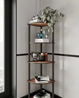 Knižnica Bookcase 5 Corner - Walnut