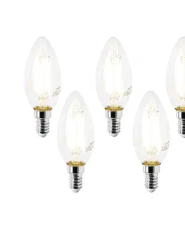 Sada 5 LED žiaroviek E14 B35 číre 2,2 W 470 lm 2700 K