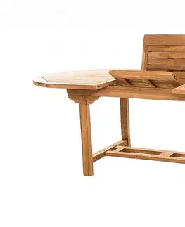 DEOKORK Záhradný oválný stôl SANTIAGO 160/210 x 100 cm (teak)