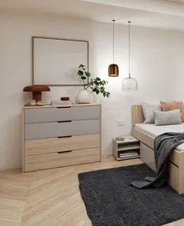 REINOLD 02 šatníková skriňa, riva / šedá