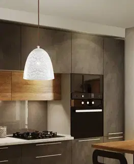 Závesná stropná lampa 1X60W E27 prelamovaná biela BENE