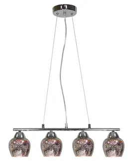 Nastaviteľná závesná lampa s chrómovým 3D tienidlom zo skla Sirius