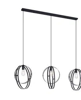 Smart hanglamp zwart langwerpig 3-lichts incl. Wifi G95 - Indu