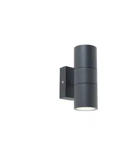 Vonkajšia nástenná lampa tmavosivá 2-svetlo IP44 - Duo