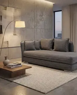 KONDELA Lamba L leňoška s úložným priestorom sivá