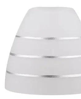 Biele pruhované sklenené tienidlo E27 pre lampy Simpli