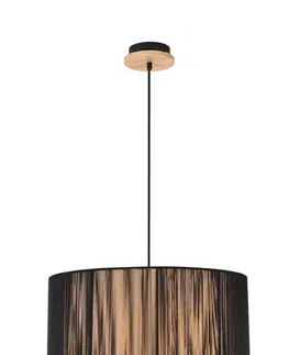 Čierna drevená závesná lampa 45 cm Kioto Ledea