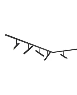 Moderný koľajnicový systém čierny so 6 bodovými svetlami čierny 1-fázový - Slimline Avery