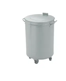 STALGAST  Nerezový odpadkový kôš, 90 l – pojazdný