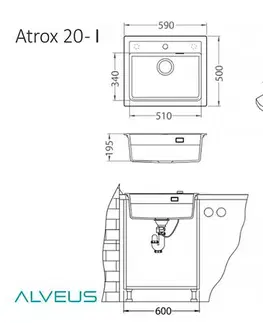 Alveus Granitový drez ATROX 30 Farba: Čierna