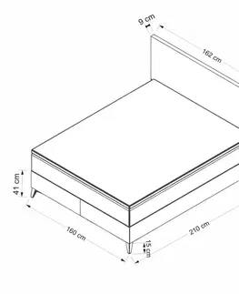Rám manželskej postele s čelom Rise 160 x 200 - Dark Grey
