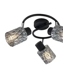 Stropná lampa Bill Spiral čierna 3x40W E27 dymové tienidlo