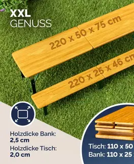Záhradný pivný set 220 cm skladací