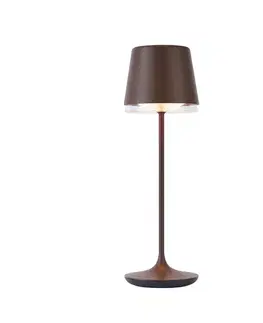 Stolná lampa hrdzavo hnedá vrátane LED IP65 Nabíjateľná s nabíjacou stanicou - Bass