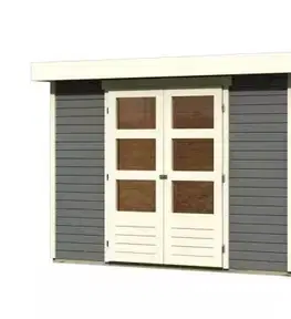 Drevený záhradný domček ASKOLA 4 s prístavkom 240 Lanitplast