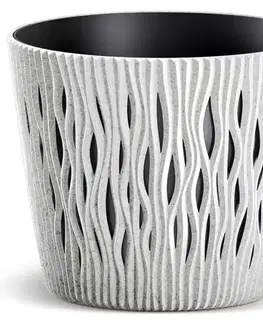 Kvetináč Sandy okrúhly 160 – biely Eco