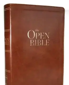 The Open Bible: Read and Discover the Bible for Yourself (NKJV Brown Leathersoft, Red Letter, Comfort Print) - Thomas Nelson