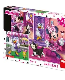 Puzzle Deň s Minnie 3x55 Dino