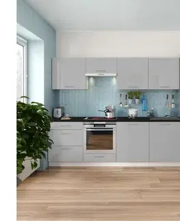 Kuchynská linka CELESTE 240 cm lesklá sivá EMILIA 240  szary HG
