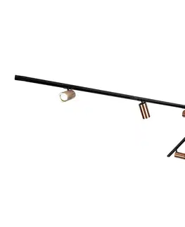 Moderný koľajnicový systém s 5 bodovými svetlami tmavý bronz 1-fázový GU10 70mm - Iconic Jeana Luxe