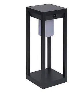 DEOKORK Záhradná solárna lampa 15x15x40 cm (antracit)