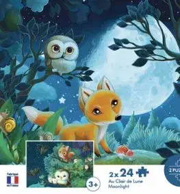 Puzzle pri mesačnom svite Na zemi/V korunách stromov 2x24 - SentoSphére