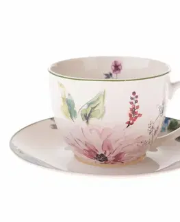 Porcelánová šálka s podšálkou Flower Garden, 260 ml