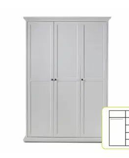 KONDELA Paris 75353 3D šatníková skriňa biela