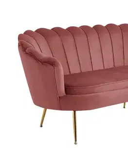 KONDELA Noblin pohovka ružová (Velvet) / zlatá