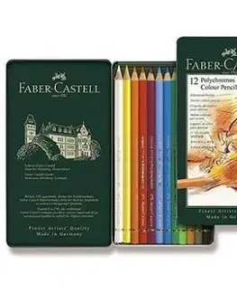 Pastelky Faber-Castell Polychromos plechová krabička 12 ks