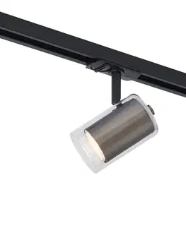 Moderný reflektor Gunmetal s čírym sklom pre koľajnicový systém 1-fázový - Iconic Lloyd