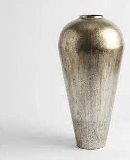 DELIFE Váza Minoa B41 x T41 x H86 cm kov platinová Aurum ručne vyrobená