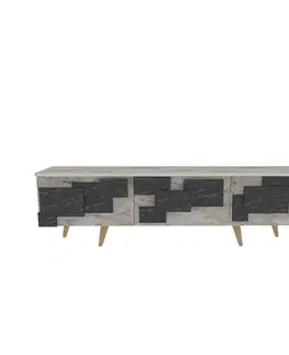 TV stolík 3 D - White, Marble