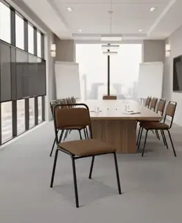 KONDELA Visitor konferenčná stolička hnedá / čierna