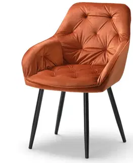 Jedálenská stolička BUTTON LOUNGE v medenej farbe, 2 ks