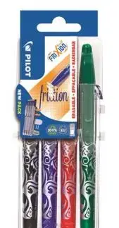 Pilot Set2Go Roller FriXion Ball 4 ks, 0.7, (M) stredný, Basic, Mix farieb