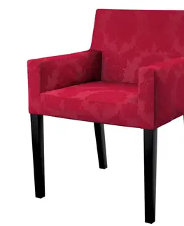 Dekoria Návlek na stoličku s opierkami Nils, bordová tkanina s vytkaným ornamentom , návlek na stoličku Nils s opierkami, Damasco, 613-13