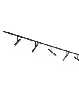 Moderný koľajnicový systém čierny so 6 tmavými bronzovými reflektormi 1-fázový - Slimline Avery