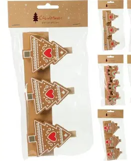 Kinekus Ozdoba s klipom perník 12 cm sada 3 ks mix