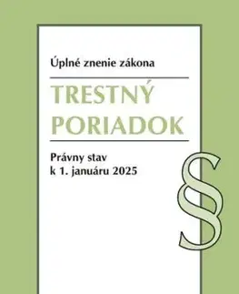 Trestný poriadok 1/2025, 1. vydanie
