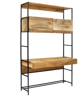 Písací stôl s knižnicou Gita 130x213x55 indický masív mango