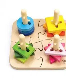 Kreatívna stavebnica 4 tvary a puzzle HAPE - Hape