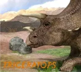 (B) 3D pohľadnica Triceratops
