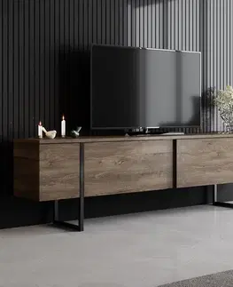 TV stolík Luxe - Walnut, Black