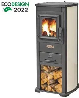 Oceľové kachle Berna Lux 5,3 KW béžové