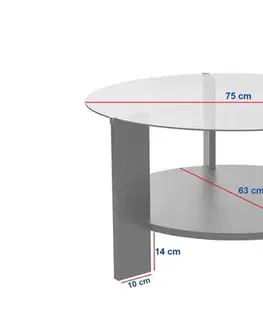 Konferenčný stolík Clara - Walnut, Transparent