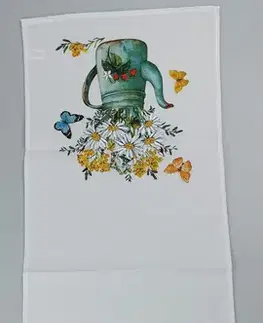 Vyšívaný obrus krhla s margarétkami 40x110 cm TiaHome