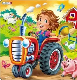 Puzzle Deti na farme s traktorom Larsen BM7-ZZ